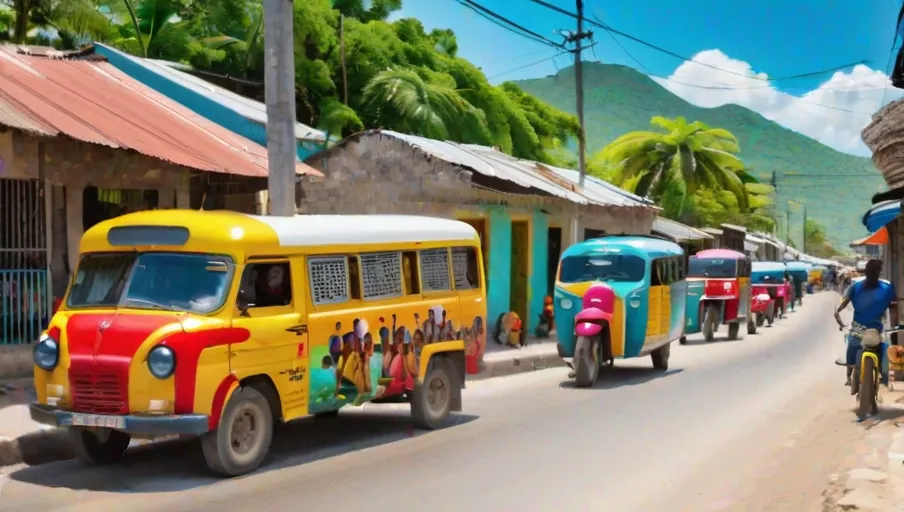 foot reflecting the thrifty and diverse transportation options in Haiti